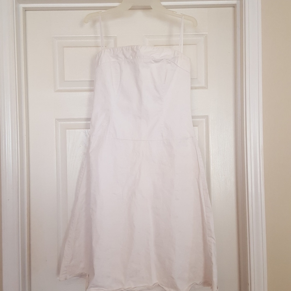 Strapless white dress